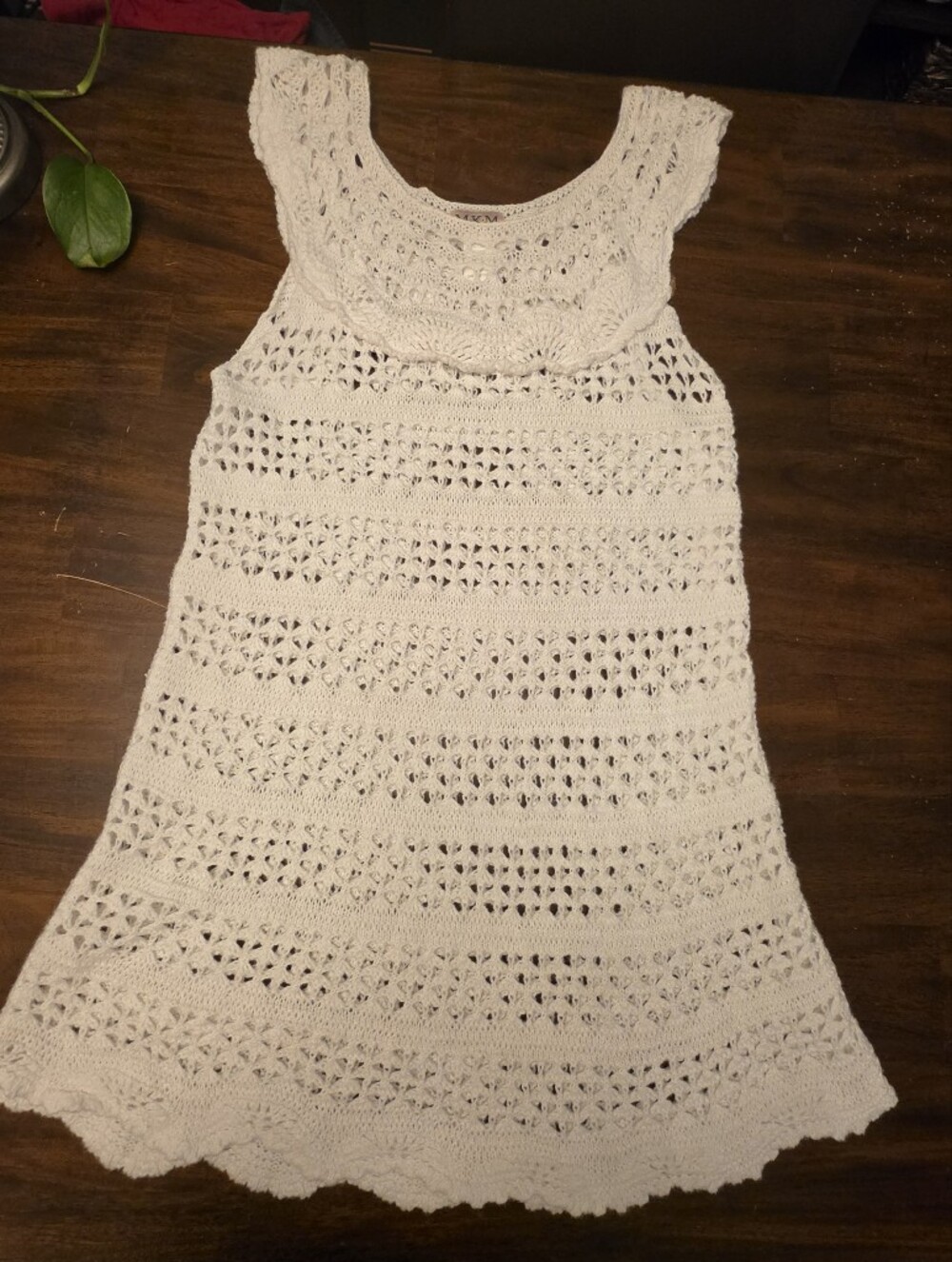 MKM Designs White Crochet Swim Coverup Tunic
